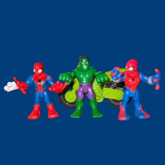 Playskool Marvel Super Hero Hulk Spider-Man Adventure Hero’s Motorcycle Figures - Picture 3 of 7